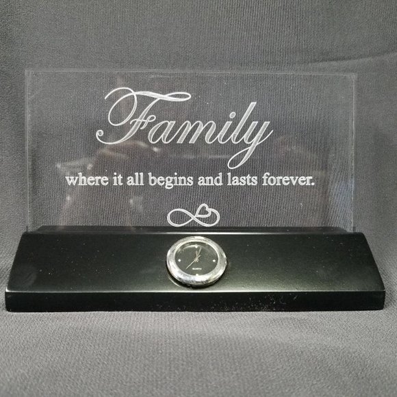 Acrylic Family Plaque with Clock - Picture 1 of 3